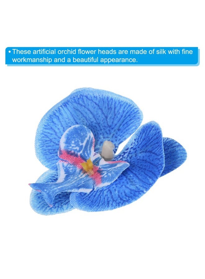 PATIKIL 2.8" Artificial Orchid Flower Heads, 40 Pack Silk Phalaenopsis Fake Butterfly Orchid Heads for Wedding Floral Bouquet Decor DIY Craft Making, Blue - Image 4