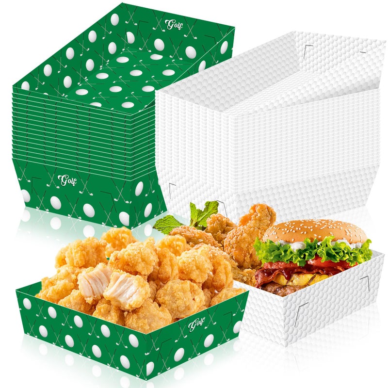 WIQEDOHA Golf Party Decorations Golf Ball Party Supplies 36 Pack Golf Party Favors Golf Plates Paper Serving Trays Nachos Food Boats Disposable Bowls for Golf Themed Party Hole in One Birthday Decorations - Image 1