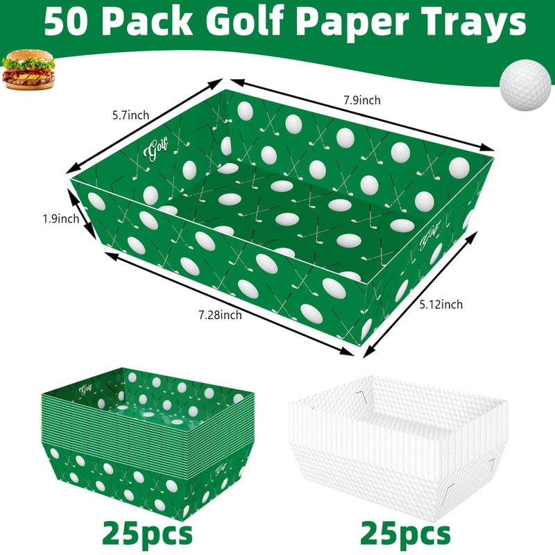 WIQEDOHA Golf Party Decorations Golf Ball Party Supplies 36 Pack Golf Party Favors Golf Plates Paper Serving Trays Nachos Food Boats Disposable Bowls for Golf Themed Party Hole in One Birthday Decorations - Image 2