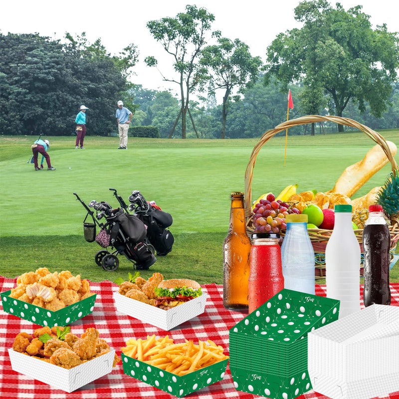 WIQEDOHA Golf Party Decorations Golf Ball Party Supplies 36 Pack Golf Party Favors Golf Plates Paper Serving Trays Nachos Food Boats Disposable Bowls for Golf Themed Party Hole in One Birthday Decorations - Image 5