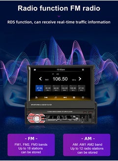 XUTIANZE Electric retractable 7-inch screen touch screen car MP5 player support location to find the car / dual USB port / AUX port / FM radio / seven-color button light / reverse camera  - Image 4