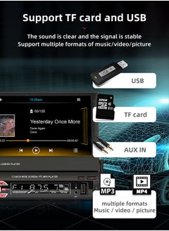 XUTIANZE Electric retractable 7-inch screen touch screen car MP5 player support location to find the car / dual USB port / AUX port / FM radio / seven-color button light / reverse camera  - Image 5