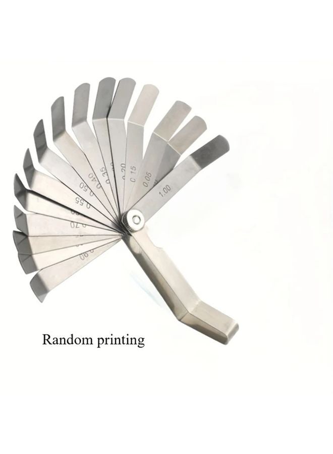 Silvery Feeler Gauge Set 16 Blades 0 05 1 00mm Metric Imperial Gap Filler Thickness Tool - Image 1