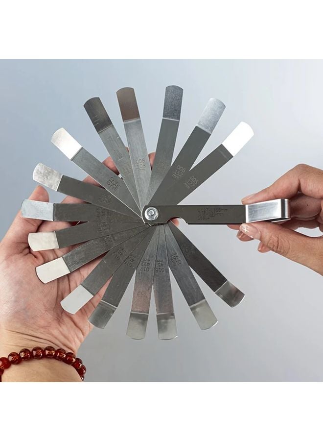 Silvery Feeler Gauge Set 16 Blades 0 05 1 00mm Metric Imperial Gap Filler Thickness Tool - Image 4