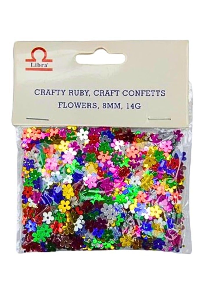 Libra CRAFTY RUBY CRAFT CONFETTS FLOWERS 8MM 14G - Image 1