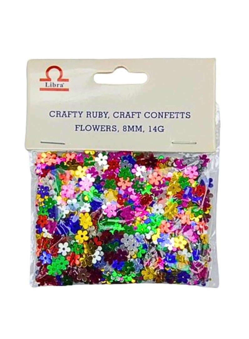 Libra CRAFTY RUBY CRAFT CONFETTS FLOWERS 8MM 14G - Image 2