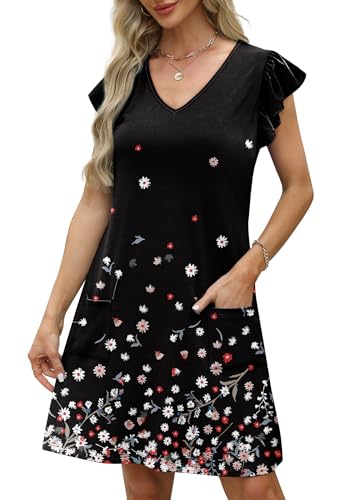 OFEEFAN Womens Spring Summer Dresses 2026 Seniors Sundresses Beach Vacation Clothes Boho Casual Elegant Classy Outfits Print 08 L - Image 4