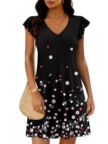 OFEEFAN Womens Spring Summer Dresses 2026 Seniors Sundresses Beach Vacation Clothes Boho Casual Elegant Classy Outfits Print 08 L - Image 3