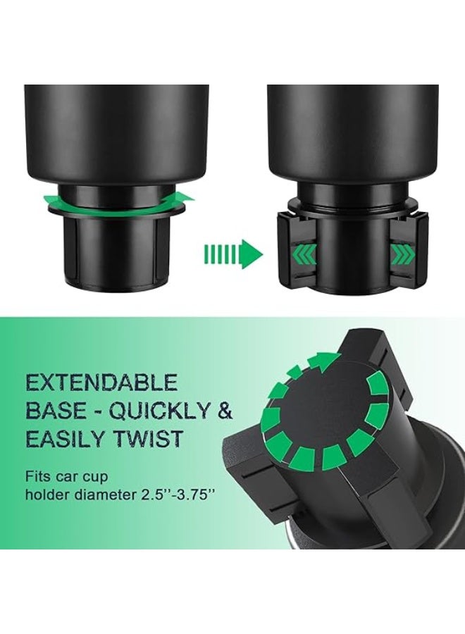 Cup Holder Tray for Car – Drink Holder Expander Compatible with Yeti, Hydro Flask, Nalgene & CamelBak Bottles (20–48 oz), Adjustable Car Cup Organizer - Image 4