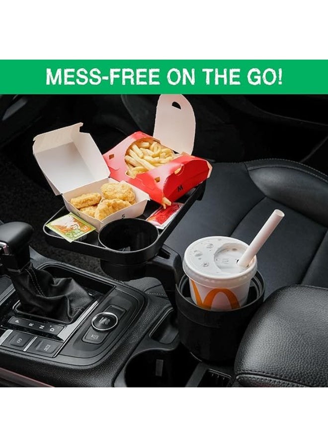 Cup Holder Tray for Car – Drink Holder Expander Compatible with Yeti, Hydro Flask, Nalgene & CamelBak Bottles (20–48 oz), Adjustable Car Cup Organizer - Image 3