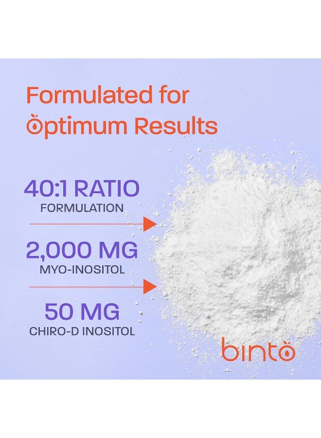 Binto Inositol Powder Mix | 60-Day Supply | 40:1 Ratio of Myo and D-Chiro Inositol | Hormone Balance and Ovulation Support | Preservative Free - Image 3