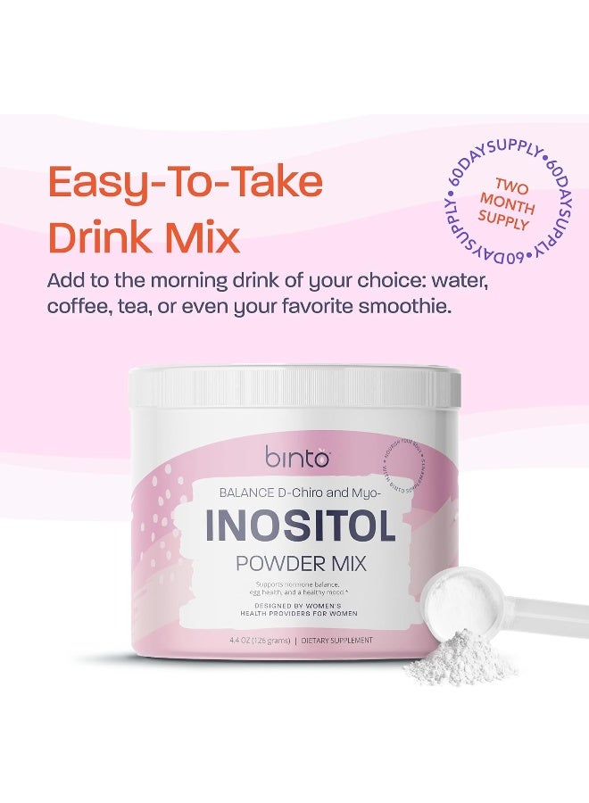 Binto Inositol Powder Mix | 60-Day Supply | 40:1 Ratio of Myo and D-Chiro Inositol | Hormone Balance and Ovulation Support | Preservative Free - Image 4