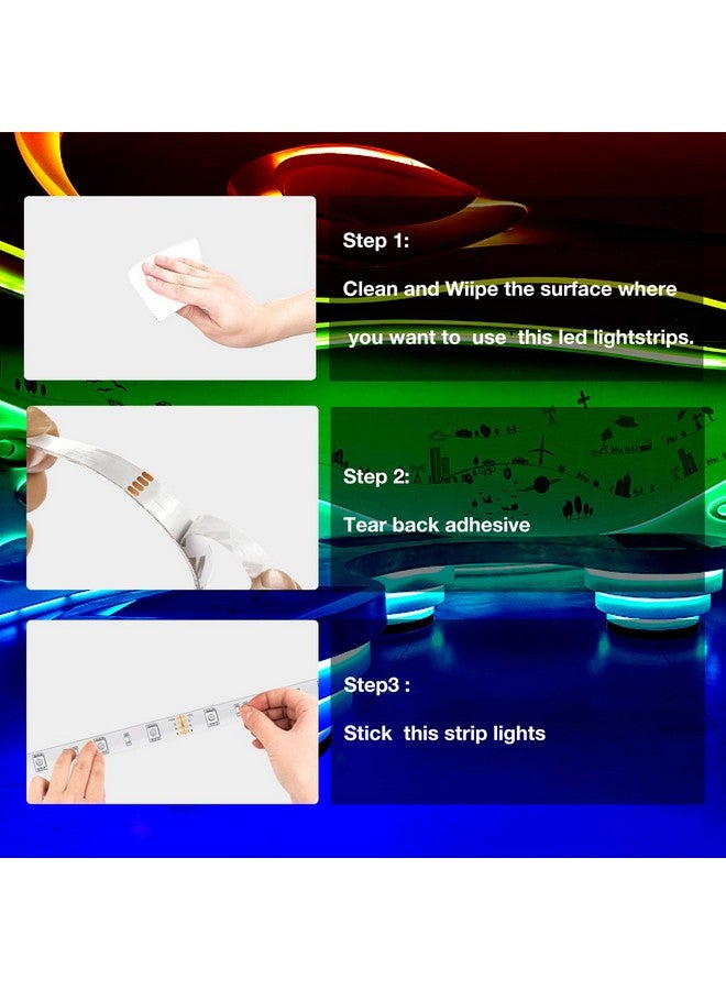 DAYBETTER SMD 5050 Remote Control Led Strip Lights 20ft, RGB Color Changing Led Strip with Remote Control for Room, Bedroom, Suitable for Home Decor, Living Room, Kitchen, Home Party Decoration, 12V - Image 4