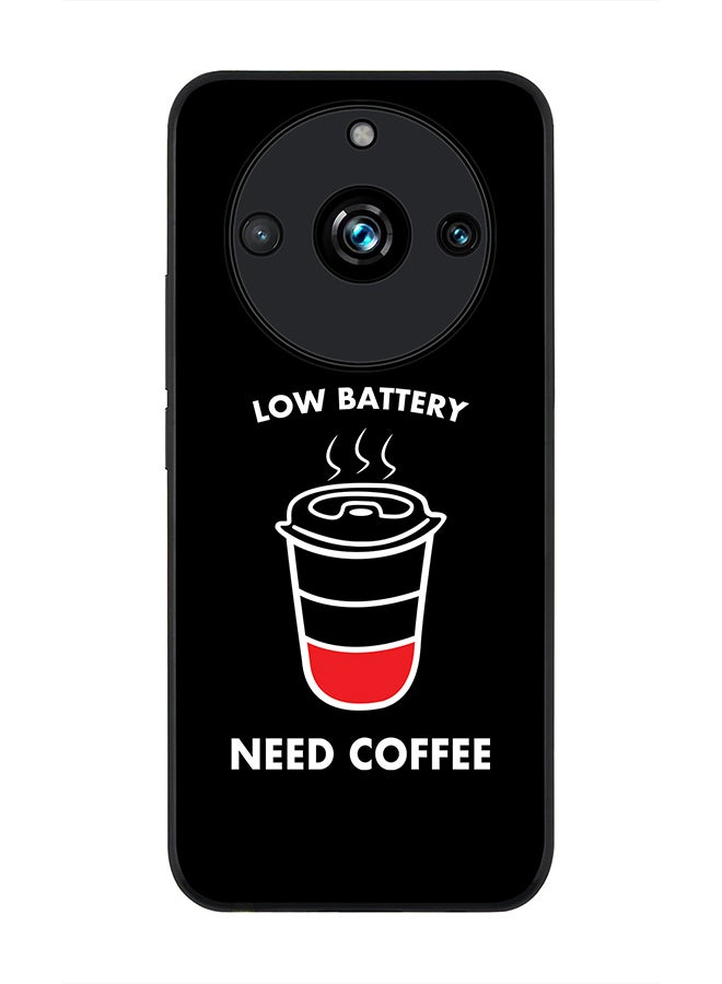Stylizedd Rugged Black Edge case for Realme 11 Pro/Realme 11 Pro+, Custom Slim fit Flexible Anti Drop Thin Phone Case Cover - Low battery need coffee - Image 1