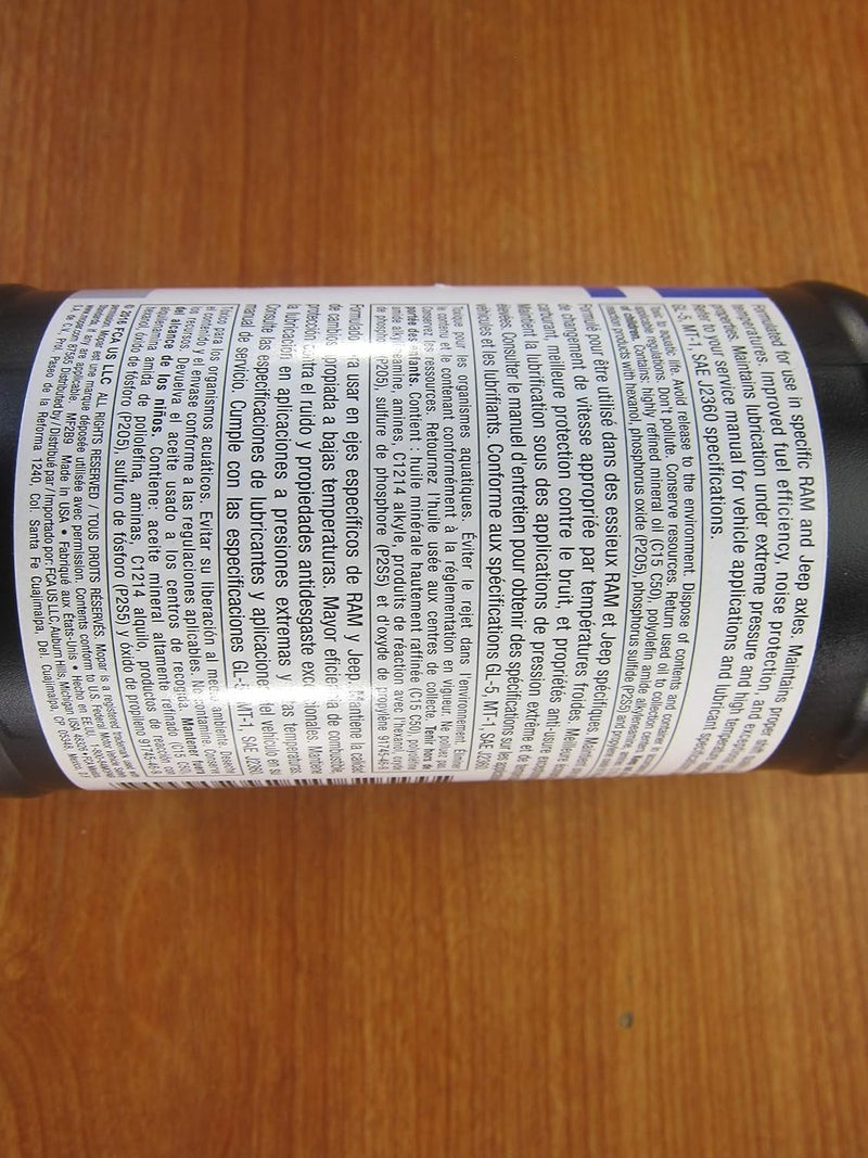 Mopar زيت تشحيم المحور الصناعي موبر كرايسلر دودج جيب رام 2 كوارت SAE 75W85 OEM - Image 4