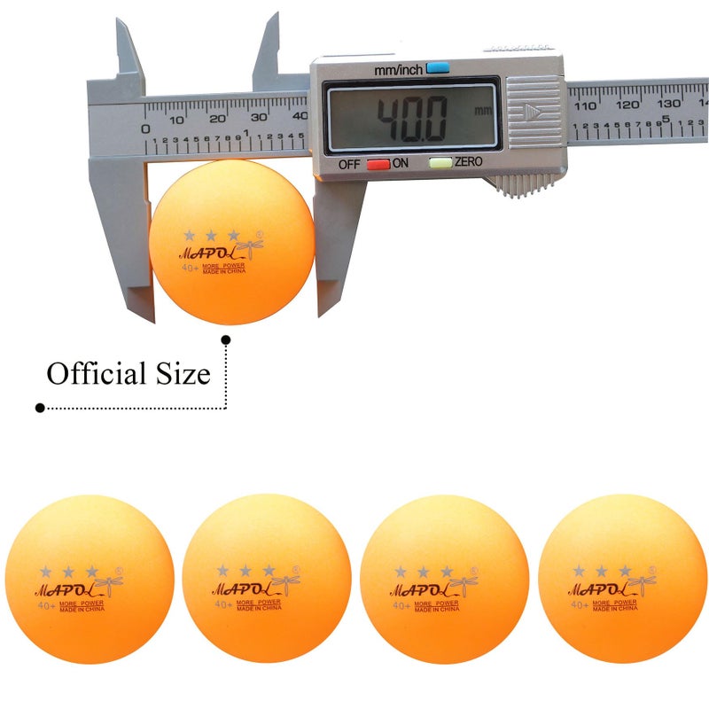 MAPOL 50- Pack Orange 3-Star Premium Ping Pong Balls Bulk,Advanced Training Table Tennis Ball - Image 2
