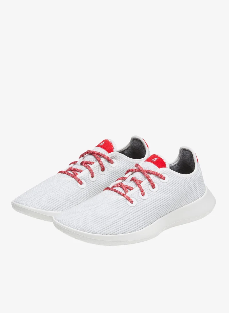 Allbirds Women's Tree Runner - Blizzard/Bold Red (Blizzard Sole)  Sneakers