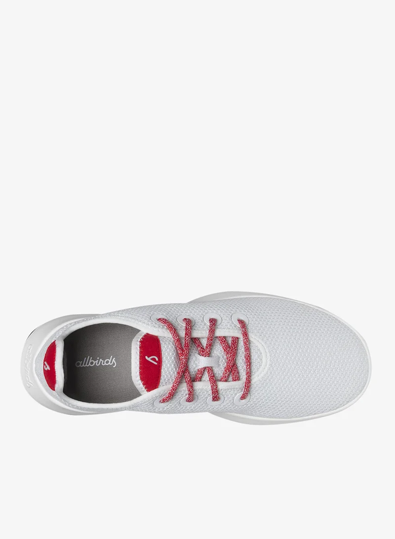 Allbirds Women's Tree Runner - Blizzard/Bold Red (Blizzard Sole)  Sneakers
