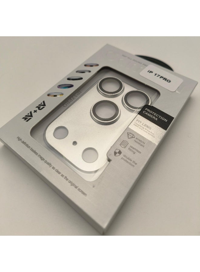 For iPhone 17 Pro Camera Lens Protector Tempered Glass Camera Cover Screen Metal Ring Case Friendly Scratch Resistant Easy to Install - Silver - Image 5
