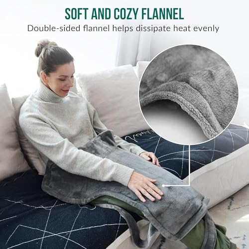 Snailax Heating Pad for Neck and Shoulders and Back, Large Heating Pad for Neck and Shoulders, Electric Heated Wrap, 6 Heat Settings & Auto Shut Off, Washable,Gifts - Image 5