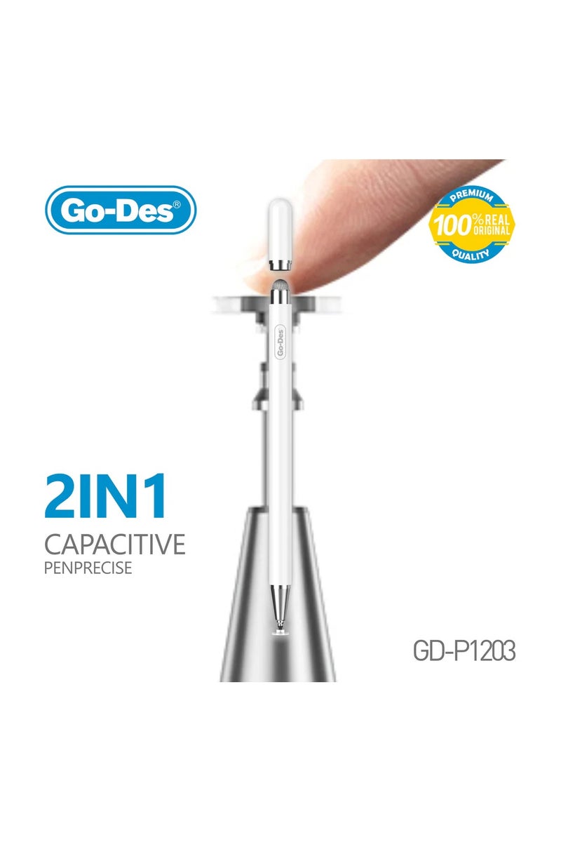 GO-DES 2-in-1 Universal Capacitive Stylus Pen Dual-Ended Magnetic Touchscreen Pencil with Extra Nib No Charging Required - Image 3