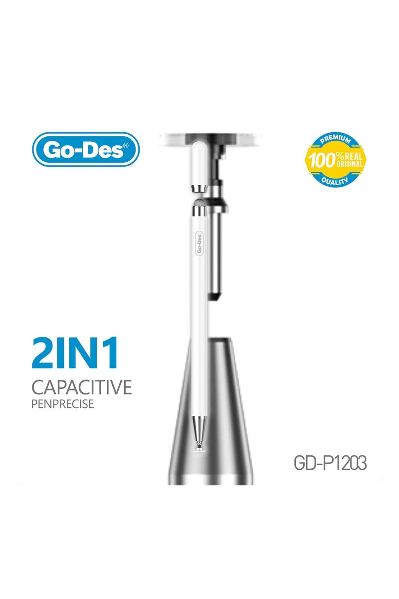 GO-DES 2-in-1 Universal Capacitive Stylus Pen Dual-Ended Magnetic Touchscreen Pencil with Extra Nib No Charging Required - Image 5