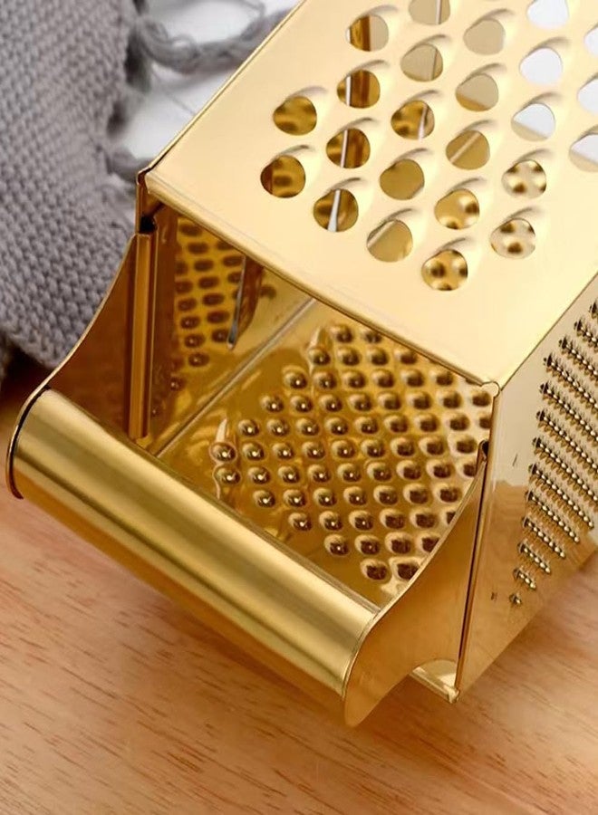 Eitonbu Multifunctional Stainless Steel Grater Slicer with Handle, Large 4 Sides Cutter for Ginger, Garlic, Cucumbers, Carrots, Cheese, Potato - Image 5