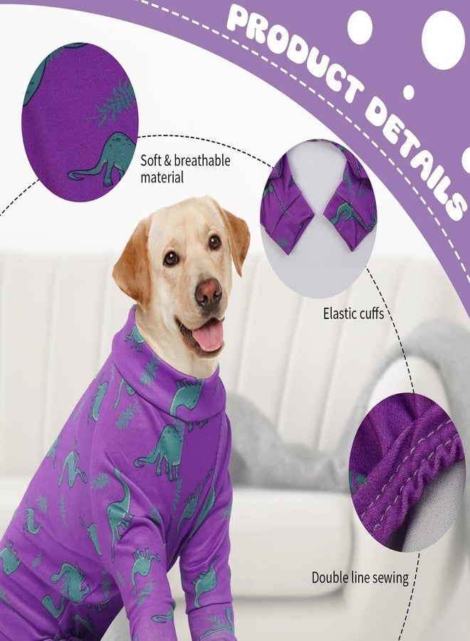 IDOMIK Dog Pajamas,Soft Dog Pjs Clothes with Zipper,Breathble Dog Shirts for Boys Girls,Dog Apparel Shirt Onesie,Dog Recovery Suit for Small Medium Large Dogs,Dog Anxiety Relief Onesies Purple,XL - Image 2