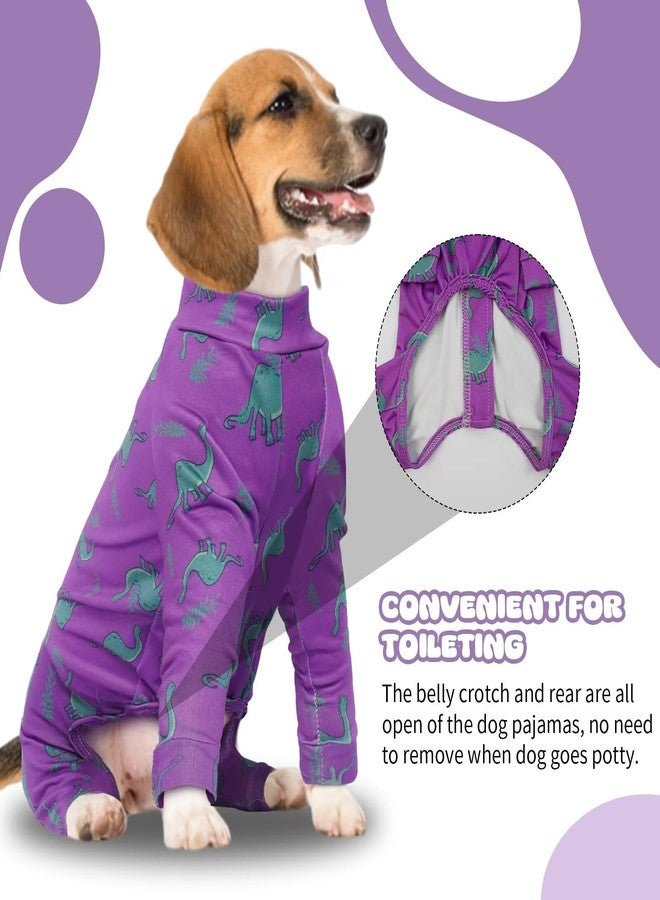 IDOMIK Dog Pajamas,Soft Dog Pjs Clothes with Zipper,Breathble Dog Shirts for Boys Girls,Dog Apparel Shirt Onesie,Dog Recovery Suit for Small Medium Large Dogs,Dog Anxiety Relief Onesies Purple,XL - Image 5