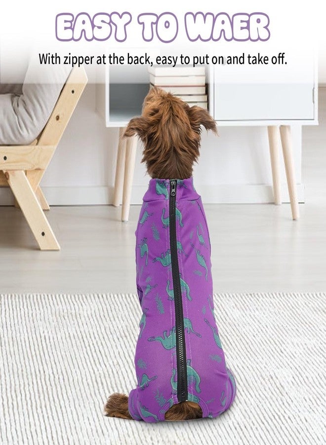 IDOMIK Dog Pajamas,Soft Dog Pjs Clothes with Zipper,Breathble Dog Shirts for Boys Girls,Dog Apparel Shirt Onesie,Dog Recovery Suit for Small Medium Large Dogs,Dog Anxiety Relief Onesies Purple,XL - Image 4