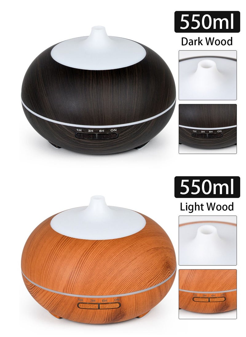 Mi VAZA - 500ML Aromatherapy Essential Oil Diffuser Wood Grain Remote Control Ultrasonic Air Humidifier Cool with 7 Color LED Light - Image 1