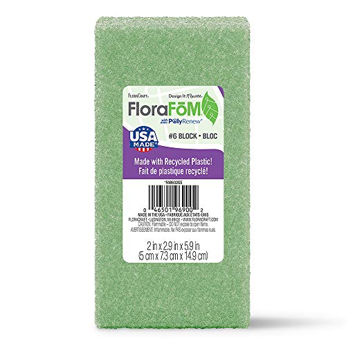 FloraCraft FloraFōM Block 2 Inch x 2.9 Inch x 5.9 Inch Green - Image 1