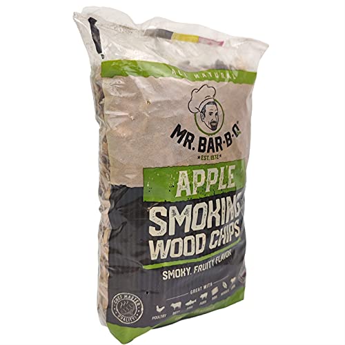 Mr. Bar-B-Q Apple Wood Smoker Chips, Wood Chips for Smokers, Alternative for Charcoal Briquettes Can be Use on Gas, Charcoal Grills, 100% Natural Apple Flavor for Grilling BBQ, Camping (1.8 Lb Bag) - Image 2