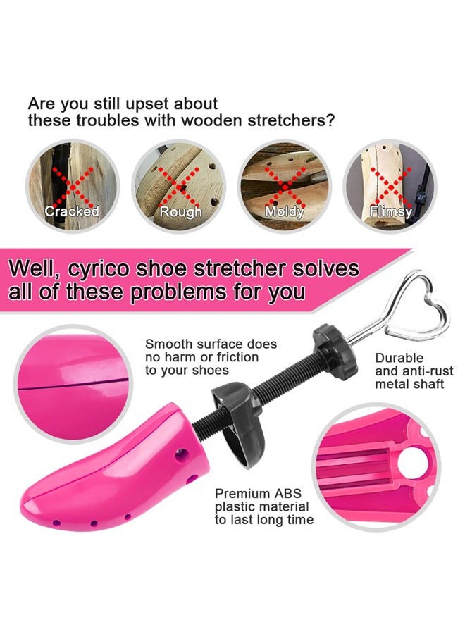 cyrico Shoe Stretcher Women 4-way Shoe Expander Widener Shoe Tree Shape for Wide Feet, Rose for Shoes Size Us 5.5-10, US Size 5.5-10 - Image 2