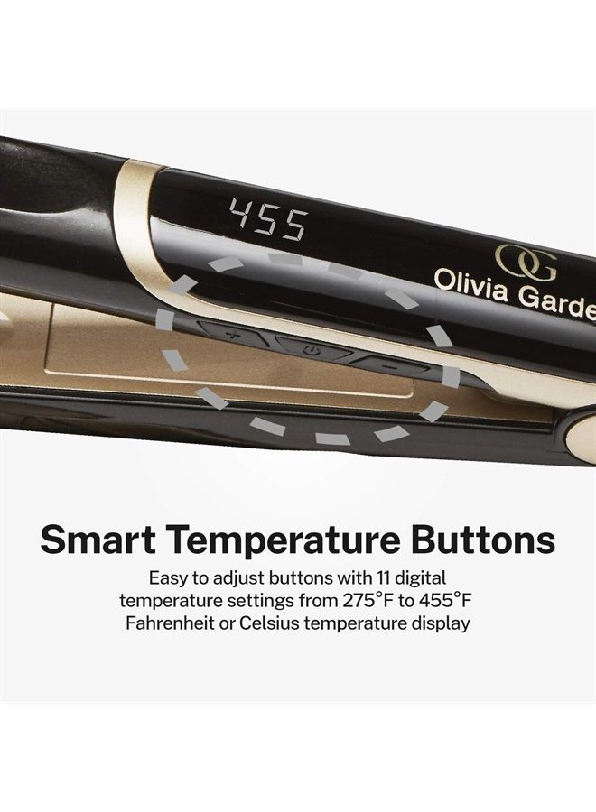 Olivia Garden Ceramic + Ion High Performance Professional Flat Iron, Black/Gold (CIFL1) - Image 5