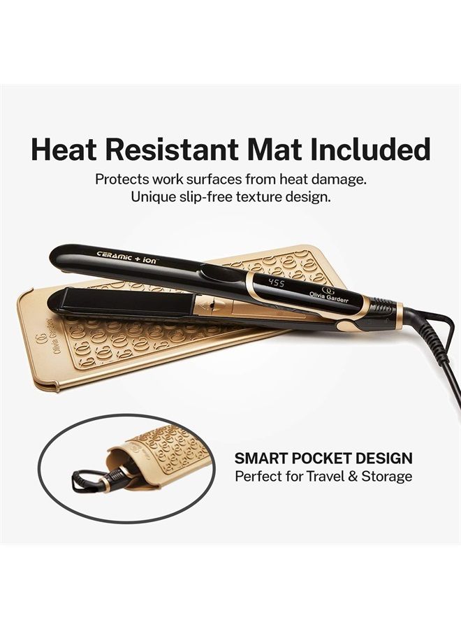 Olivia Garden Ceramic + Ion High Performance Professional Flat Iron, Black/Gold (CIFL1) - Image 3