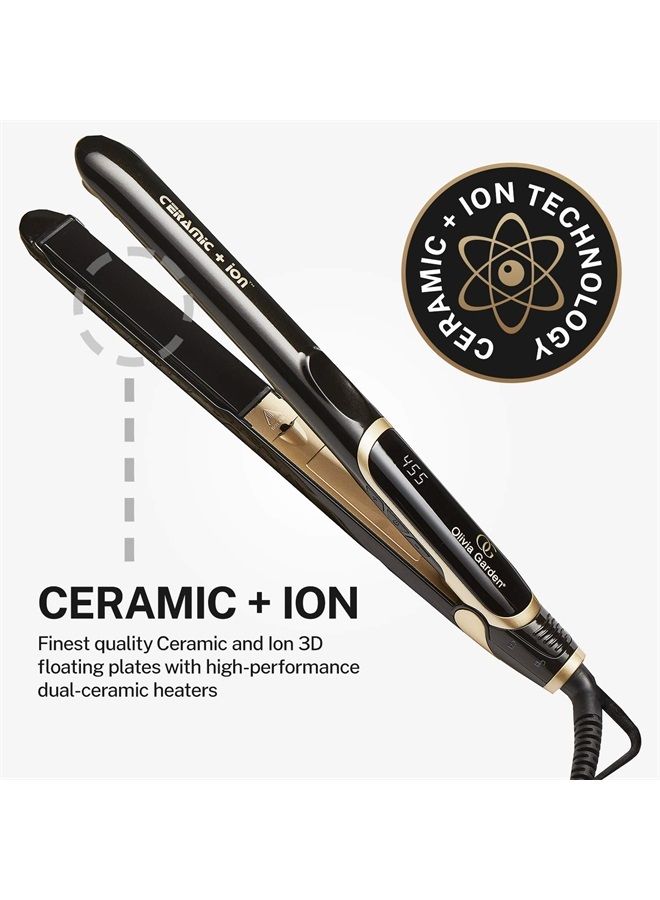 Olivia Garden Ceramic + Ion High Performance Professional Flat Iron, Black/Gold (CIFL1) - Image 2