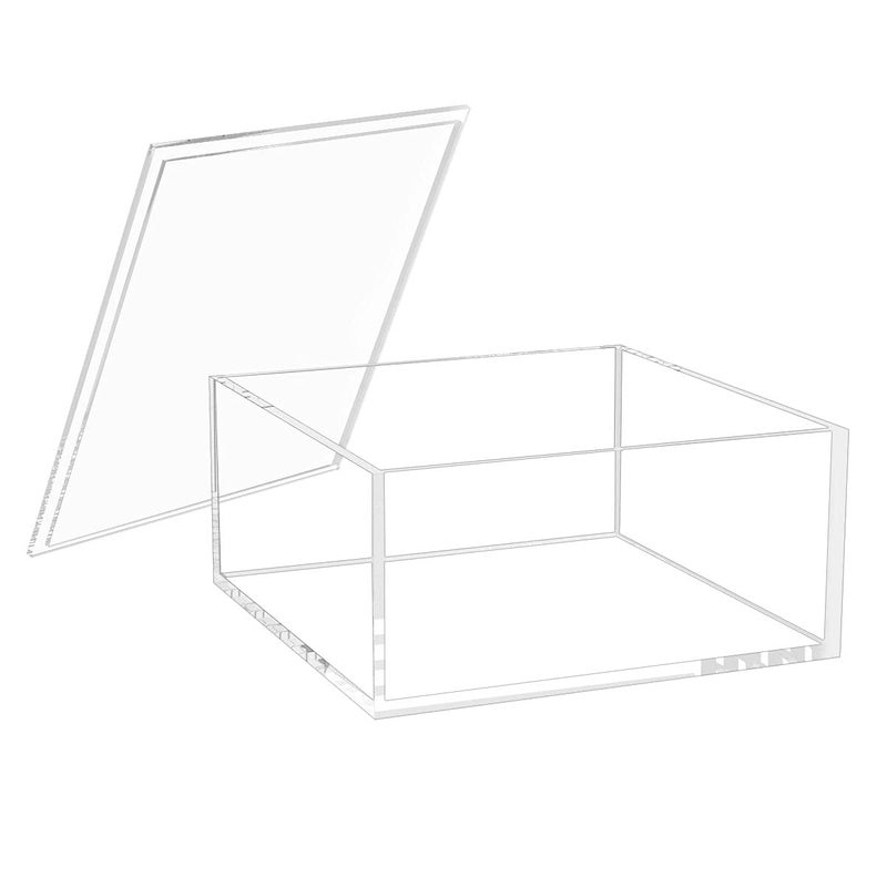 NIUBEE Acrylic Storage Box with Lids 68 Clear MultPurpose Box Square Stackable for Office Home Mini Cube Containers for Jewelry Staples Mini Toys