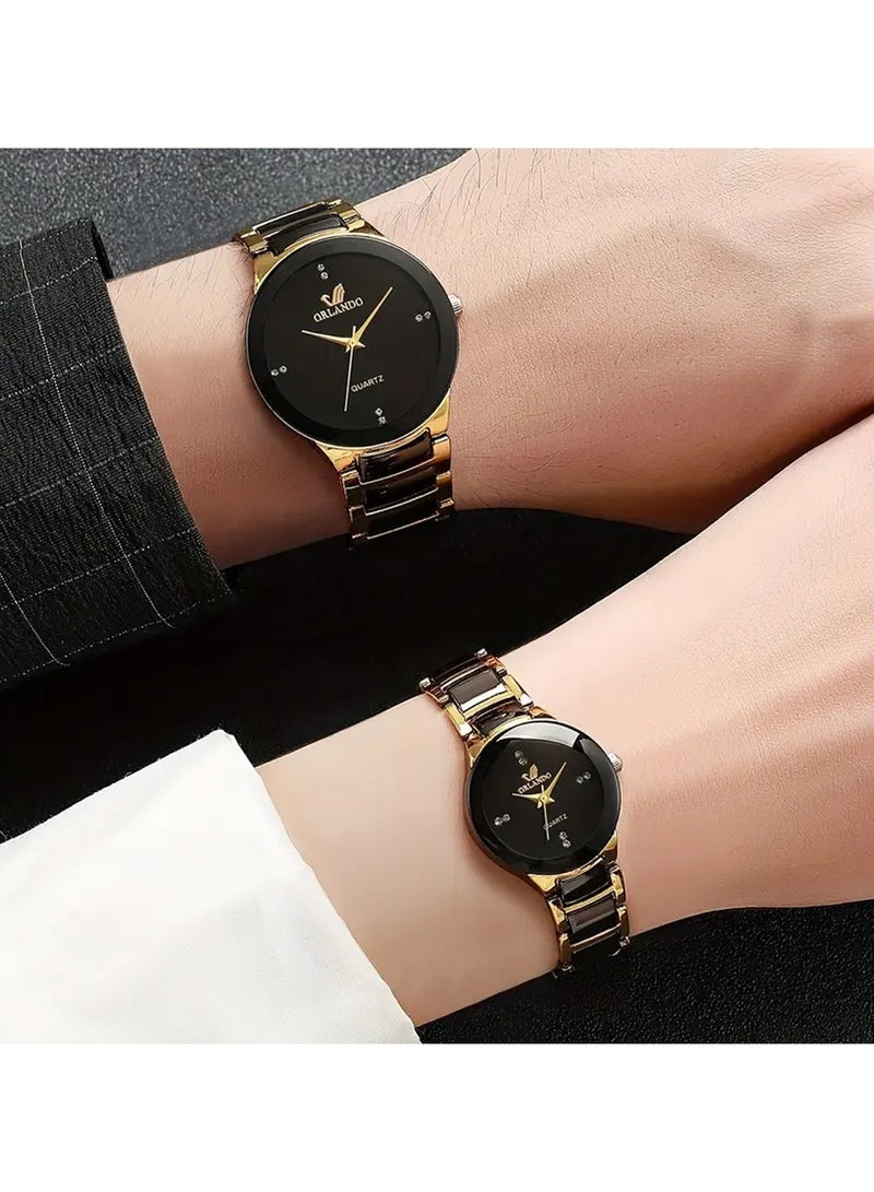 أورلاندو ساعات يد بسيطة رفيعة للغاية من الفولاذ، ساعات كوارتز أنيقة، ساعات رسمية أنيقة، إكسسوارات للنساء والرجال - Image 2