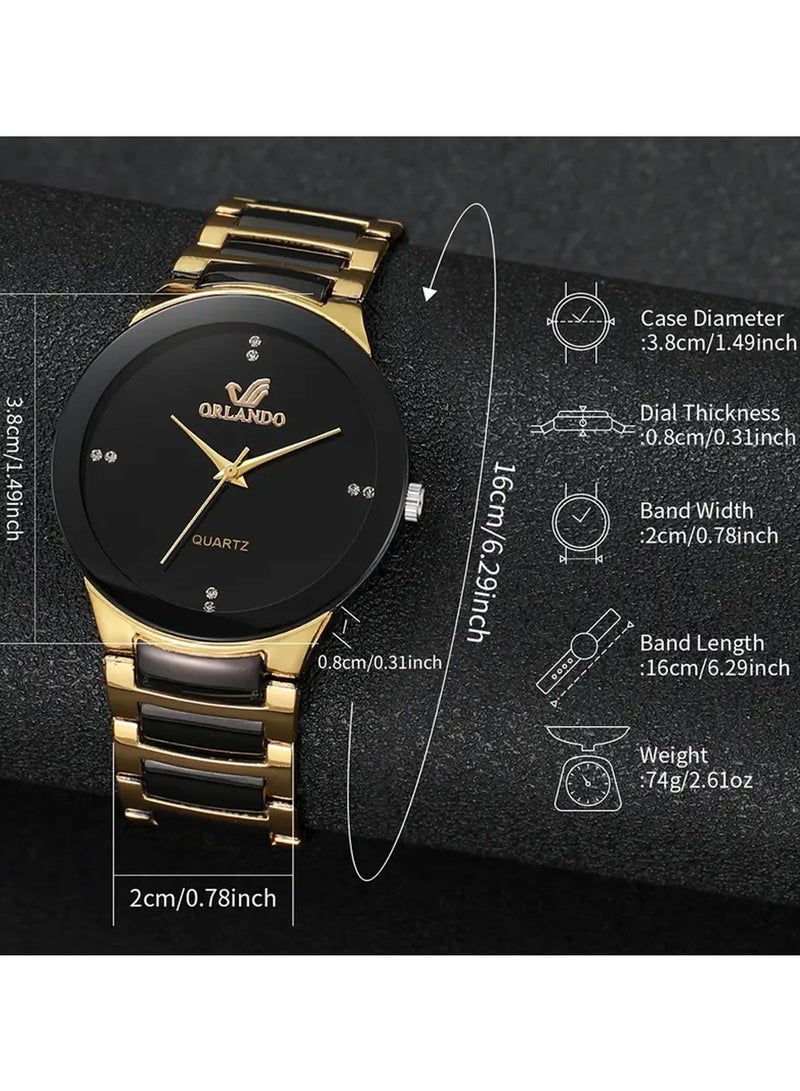 أورلاندو ساعات يد بسيطة رفيعة للغاية من الفولاذ، ساعات كوارتز أنيقة، ساعات رسمية أنيقة، إكسسوارات للنساء والرجال - Image 3