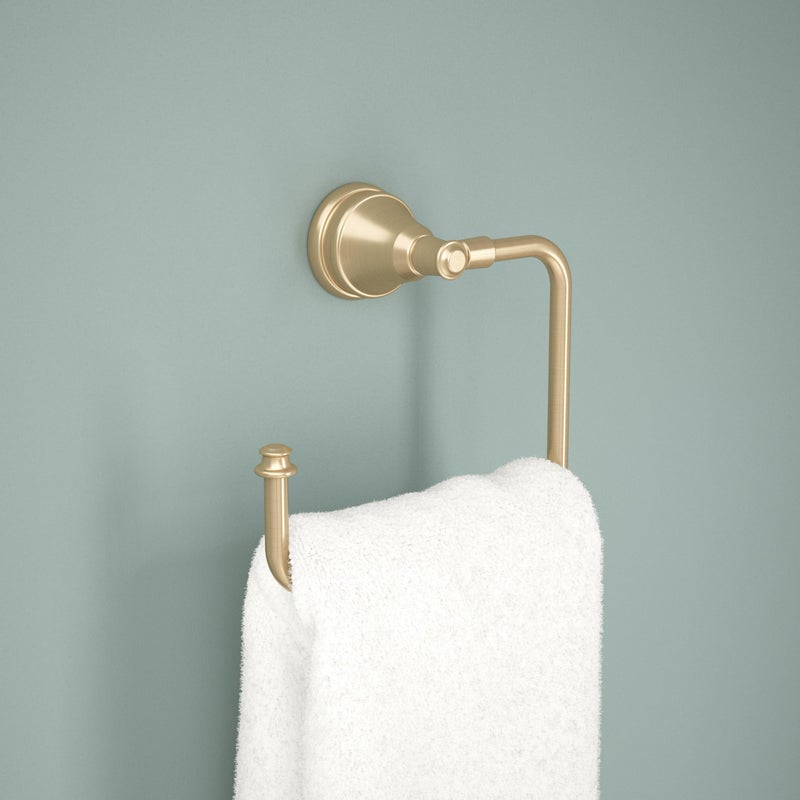 Delta Mylan (1-Pack) Hand Towel Holder Champagne Bronze Towel Racks for Bathroom Wall Square Towel Ring Holder for Bath Towel Hanger for Kitchen, Bathroom Accessories MYN46-CZ - Image 2