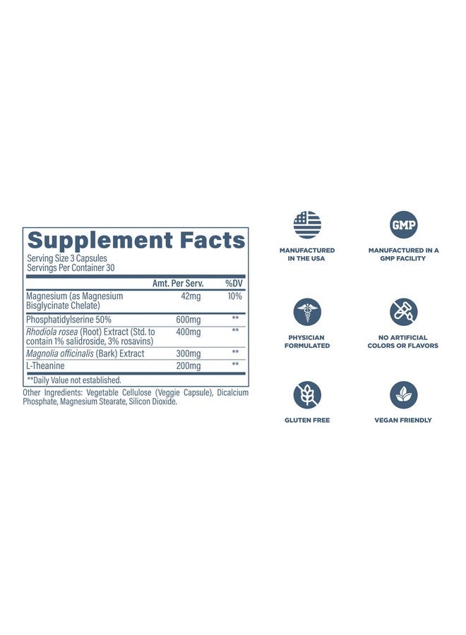 Revive MD Cortisol Manager, 90 Vegetarian Capsules - Cortisol Supplement with Magnesium & L-Theanine Support Health, Focus, Energy, Fatigue, & Adrenal Gland Function - Vegan & Gluten-Free - Image 5