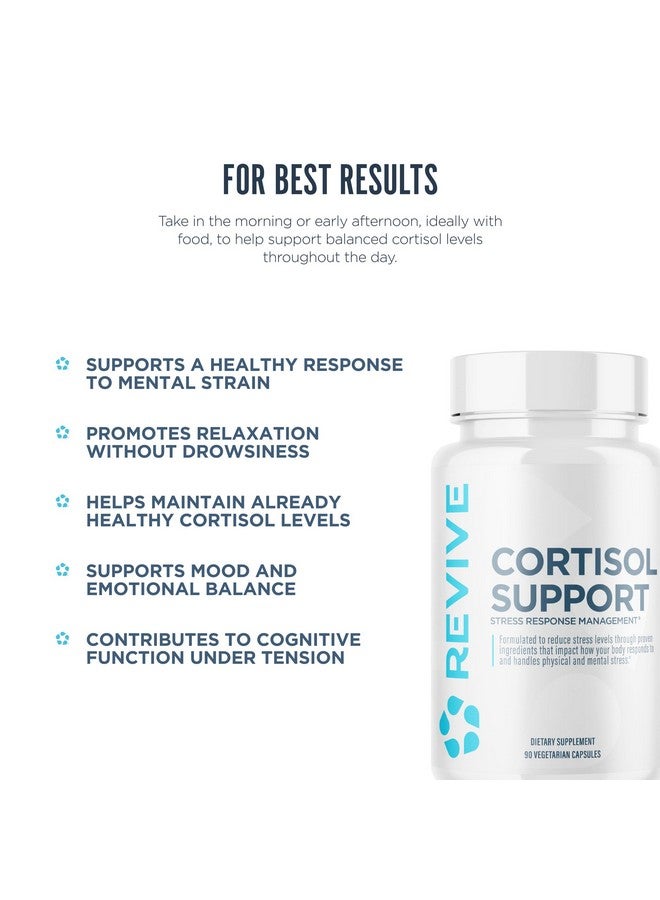 Revive MD Cortisol Manager, 90 Vegetarian Capsules - Cortisol Supplement with Magnesium & L-Theanine Support Health, Focus, Energy, Fatigue, & Adrenal Gland Function - Vegan & Gluten-Free - Image 4