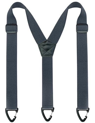 JEMYGINS Hidden Grey Suspenders for Men Under Clothes with 3 Snap Loop (1.5" Wide) (10) - Image 1