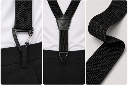 JEMYGINS Hidden Grey Suspenders for Men Under Clothes with 3 Snap Loop (1.5" Wide) (10) - Image 4