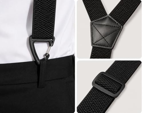 JEMYGINS Hidden Grey Suspenders for Men Under Clothes with 3 Snap Loop (1.5" Wide) (10) - Image 3