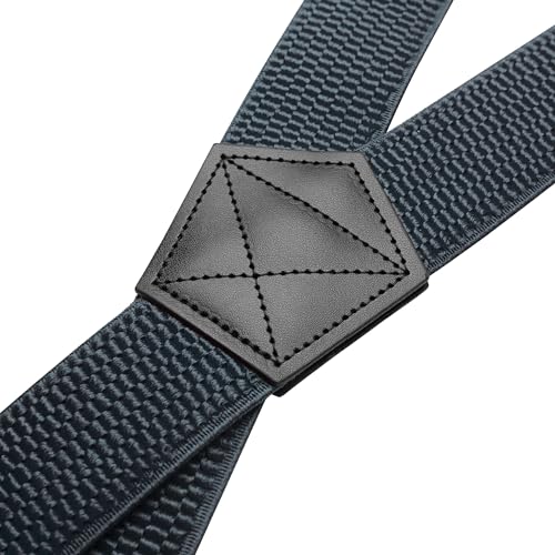 JEMYGINS Hidden Grey Suspenders for Men Under Clothes with 3 Snap Loop (1.5" Wide) (10) - Image 2
