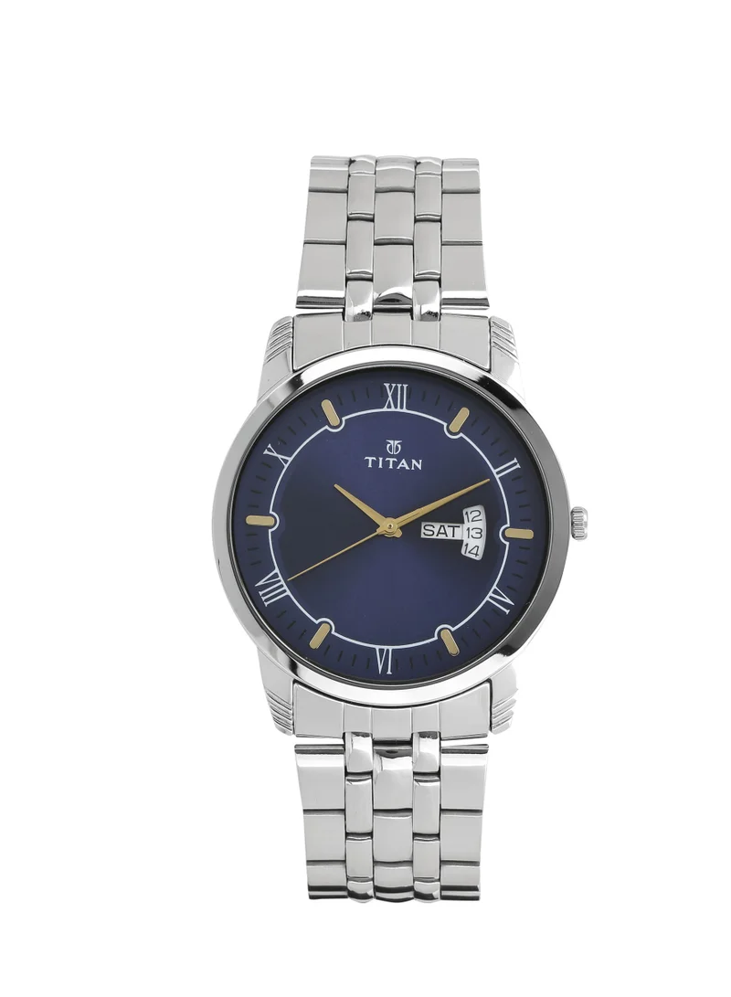 تيتان Titan Analog with Day and Date Blue Dial Stainless Steel Strap watch for Men
