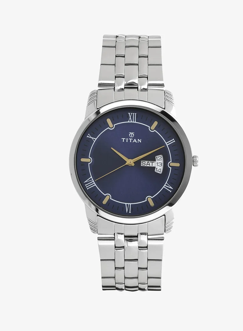 TITAN Titan Analog with Day and Date Blue Dial Stainless Steel Strap watch for Men