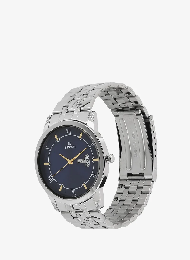 TITAN Titan Analog with Day and Date Blue Dial Stainless Steel Strap watch for Men